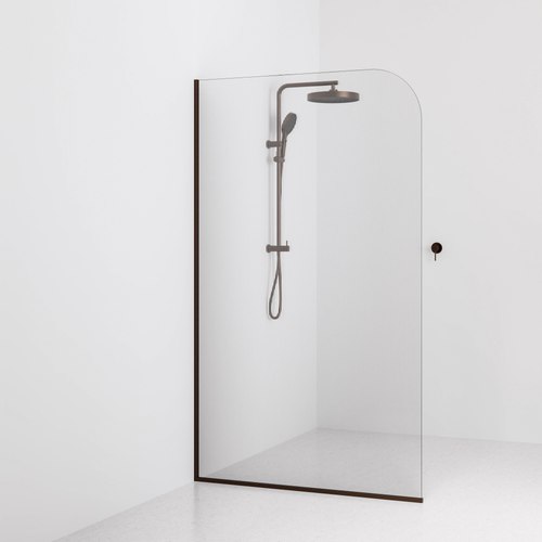 Brushed bronze Code Pillar Shower Screen Glass Range | 1200MM