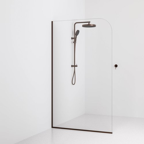 Brushed bronze Code Super Clear Shower Screen Range | 1200mm