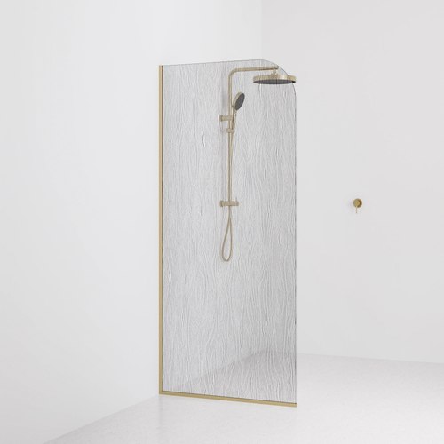 Brushed Brass Code Allure Shower Screen Glass Range | 900mm