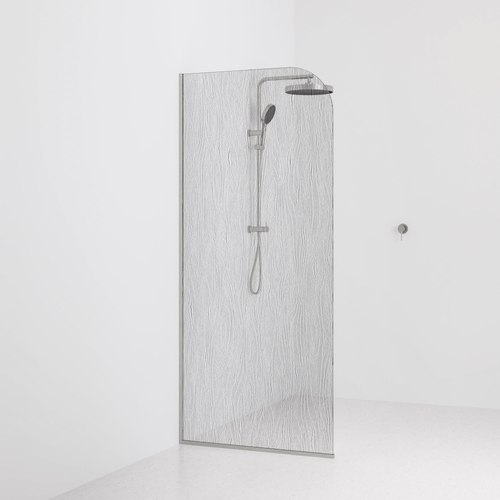 Brushed Nickel Code Allure Shower Screen Glass Range | 900mm