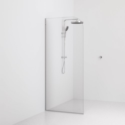 Chrome Code Pillar Shower Screen Glass Range | 900mm