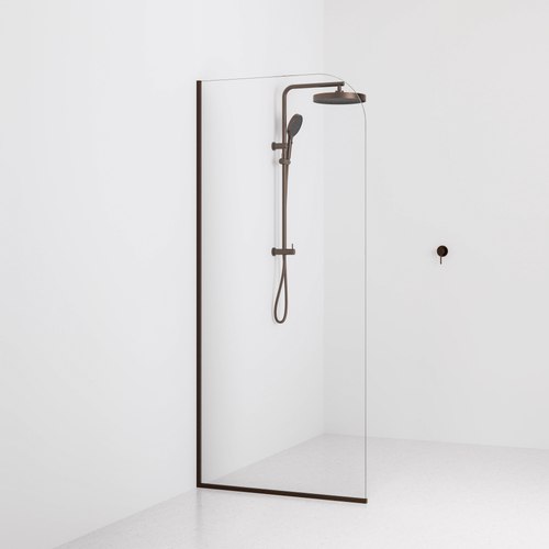 Brushed bronze Code Super Clear Shower Screen Range | 900mm