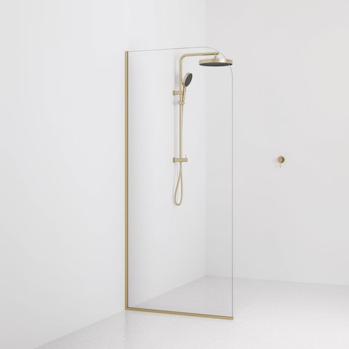 Brushed Brass Code Super Clear Shower Screen Range | 900mm
