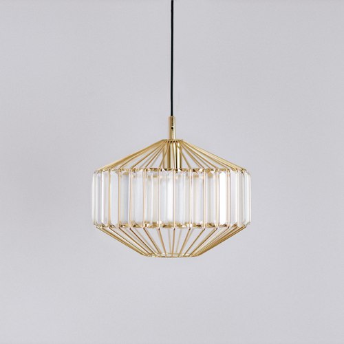 Gold Butler | Glass Prism Pendant Light - Gold