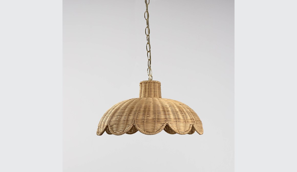 Alice Scallop Edge Rattan Pendant Light Ivory & Deene ArchiPro AU