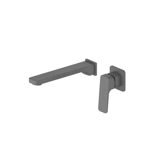 PVD Gunmetal Swept Wall Basin/Bath Mixer