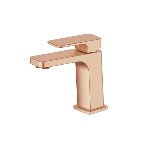 PVD Brushed Copper Swept Basin Mixer