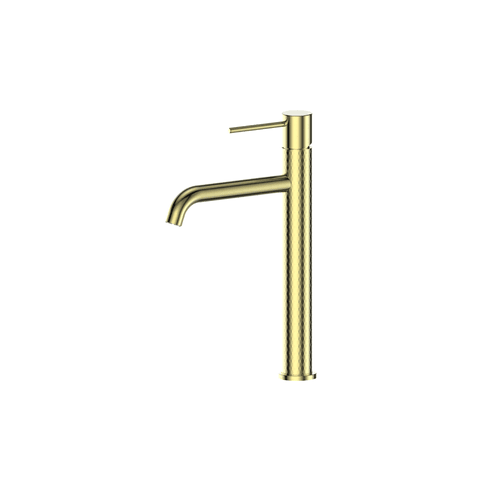PVD Brushed Brass Tesora Tower Basin Mixer