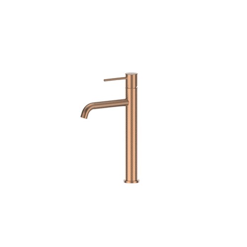 PVD Brushed Copper Tesora Tower Basin Mixer