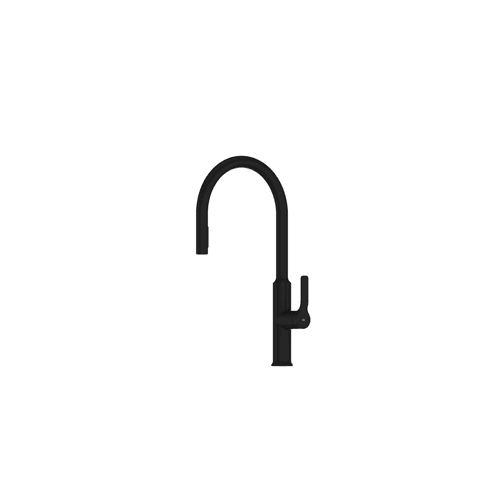 PVD Matte Black Craft Pulldown Kitchen Mixer with Kitchen Spout