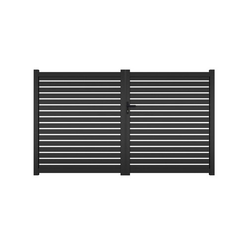 Black Lincoln Aluminium Privacy Slat Gate