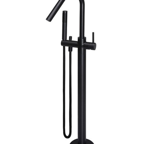 Matte Black Meir Round Freestanding Bath Spout and Hand Shower Lustre Bronze