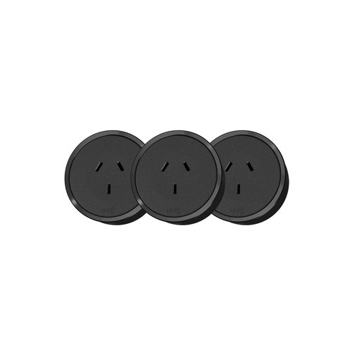 Onxy Black Ring Line8 Modular Power Sockets