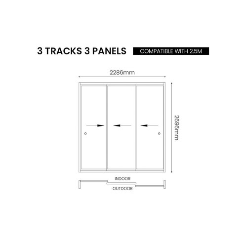 Charcoal Glass Sliding Door For Caribbean Wall Mounted Pergola
