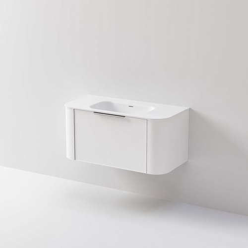 White Nature 1000 Vanity | Inset Basin & Axel Drawer Front