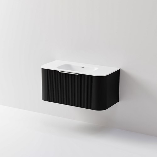 Black Nature 1000 Vanity | Inset Basin & Pillar Drawer Front