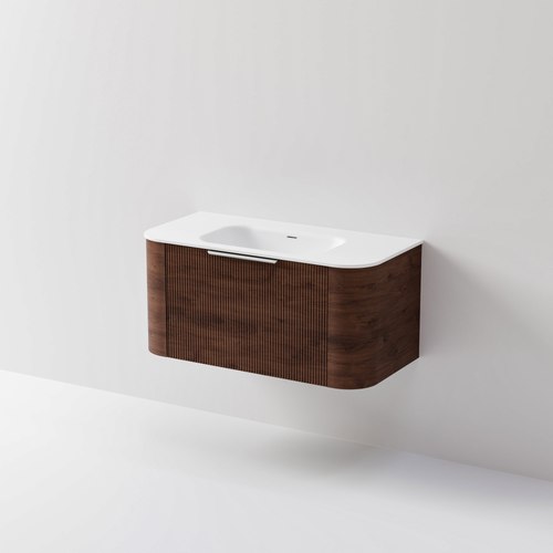 Walnut Nature 1000 Vanity | Inset Basin & Pillar Drawer Front