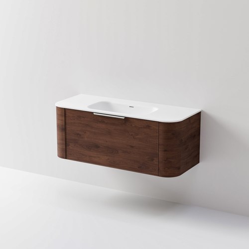 Walnut Nature 1200 Vanity | Inset Basin & Axel Drawer Front