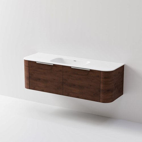 Walnut Nature 1500 Vanity | Inset Basin & Pillar Drawer Front