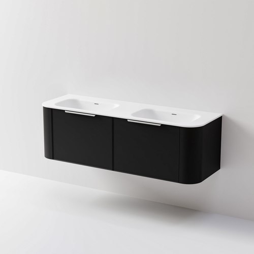 Black Nature 1500 Vanity | Double Inset Basin & Axel Drawer Front