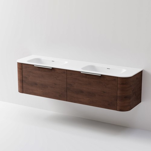 Walnut Nature 1800 Vanity | Double Inset Basin & Orchard Drawer Front