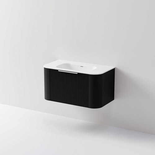 Black Nature 900 Vanity | Inset Basin & Pillar Drawer Front