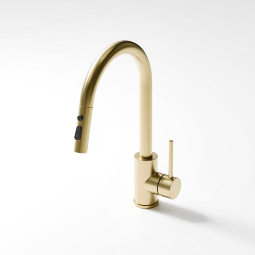 Brushed Brass Premiere Pull Down Kitchen Mixer