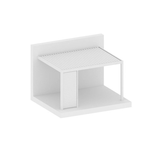 White Tasman Wall Mounted Pergola Tongue and Groove Privacy Screen