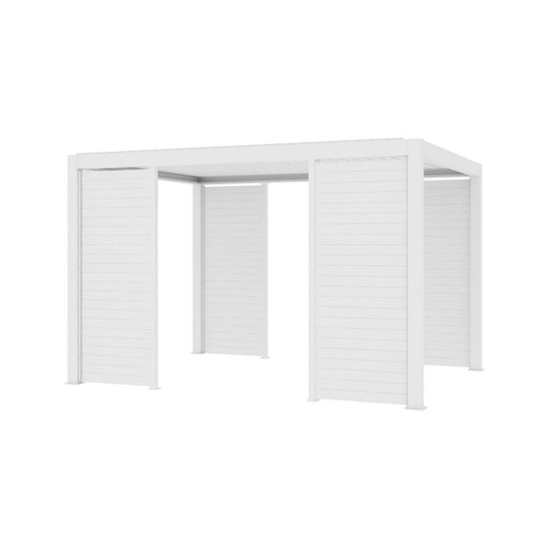 White Atlantic & Caribbean Freestanding Pergola Tongue and Groove Privacy Screen