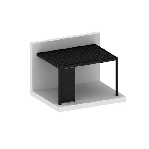 Black Tasman Wall Mounted Pergola Tongue and Groove Privacy Screen