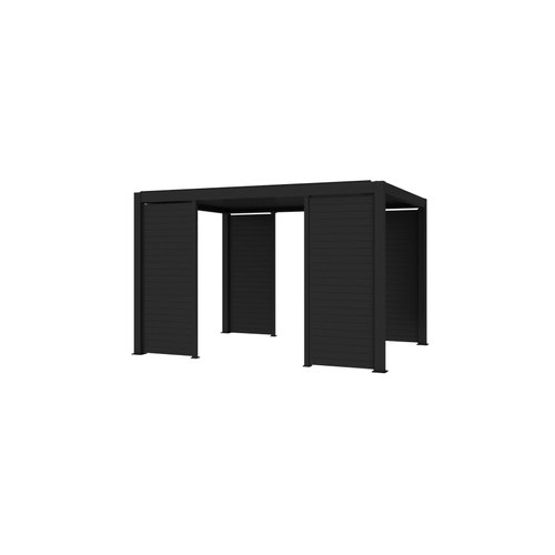 Black Tasman Freestanding Pergola Tongue and Groove Privacy Screen