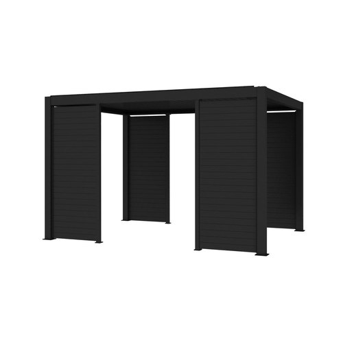 Black Atlantic & Caribbean Freestanding Pergola Tongue and Groove Privacy Screen