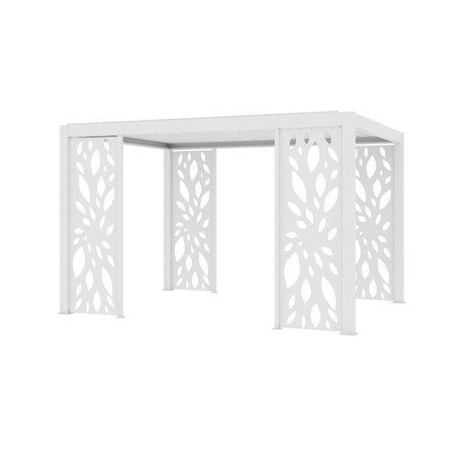 White Atlantic & Caribbean Freestanding Pergola Patterned Privacy Panel