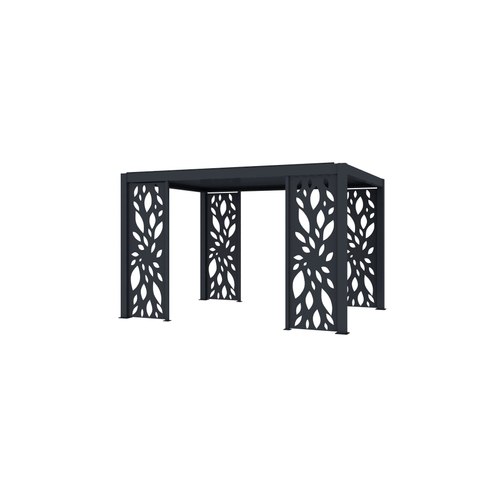 Charcoal Tasman Freestanding Pergola Patterned Privacy Panel
