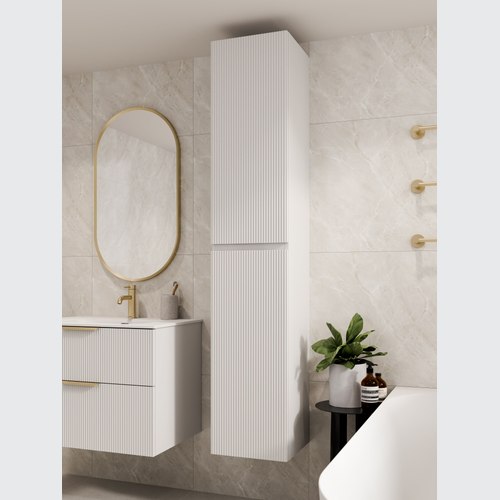 Matte White Lineare Pillar Tower Cabinet