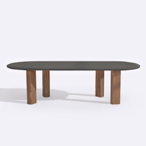 Charcoal Pillar Dining Table | Charcoal