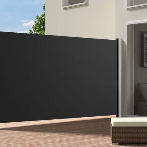 Black Retractable Side Awning & Privacy Screen 1.8m X 3m
