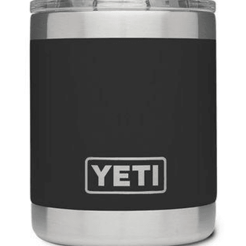 Black YETI Rambler 10 oz Low Ball