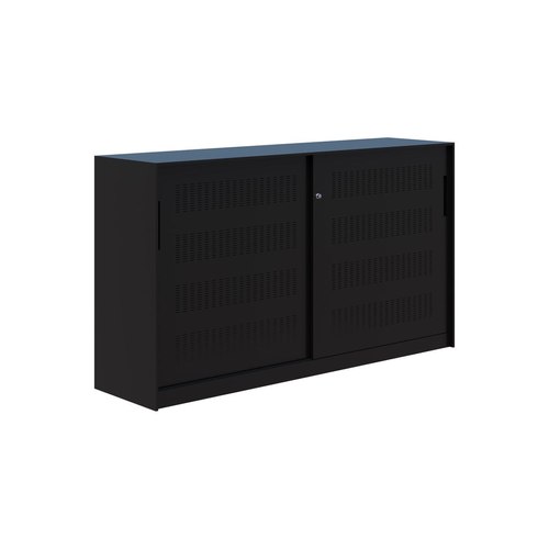 Black Fortis Steel Storage Sliding Door Cabinet