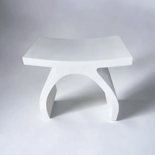 Cement Grey Wishbone - Stone Composite Stool