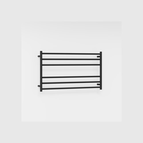 Matte Black Round Heated Towel Ladder 600x1050mm