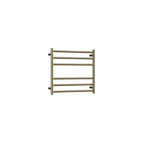 Brushed Brass Round Heated Towel Ladders 600x650mm