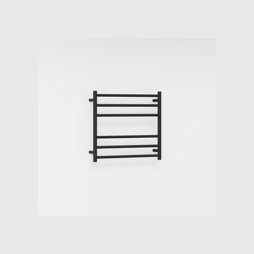 Matte Black Round Heated Towel Ladders 600x650mm