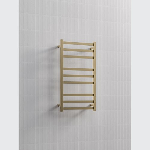 Brushed Brass Square Heated Towel Ladders 900x500mm