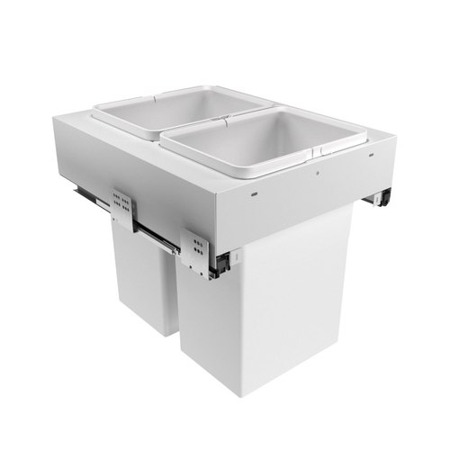 White Tanova Simplex Plus Pull Out Kitchen Bin
