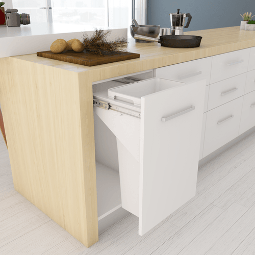 White Tanova Simplex Pull Out Kitchen Bin