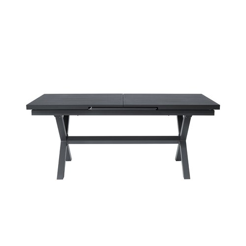 Dark Grey Tuba Outdoor Aluminium Patio Dining Extension Table 180-240 X 100cm