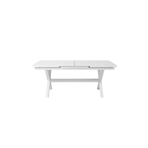 White Tuba Outdoor Aluminium Patio Dining Extension Table 180-240 X 100cm
