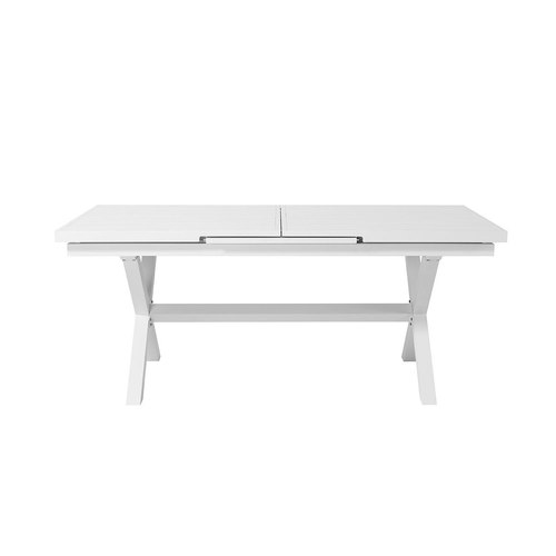 White Tuba Outdoor Aluminium Patio Dining Extension Table 180-240 X 100cm