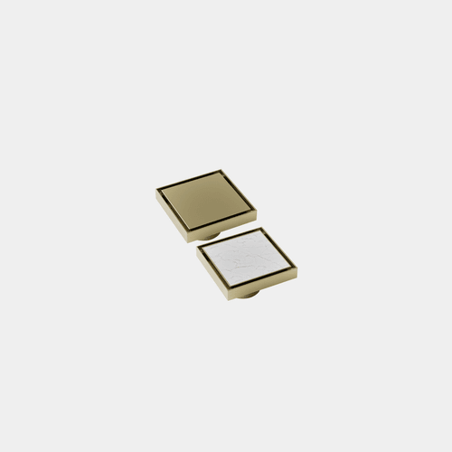 Brushed Brass Versa Square Tiled Shower Waste & Full Undermount Kit